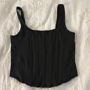 Black corset-like Express top
